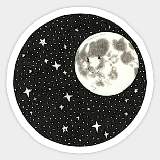 The moon is watching you Sticker